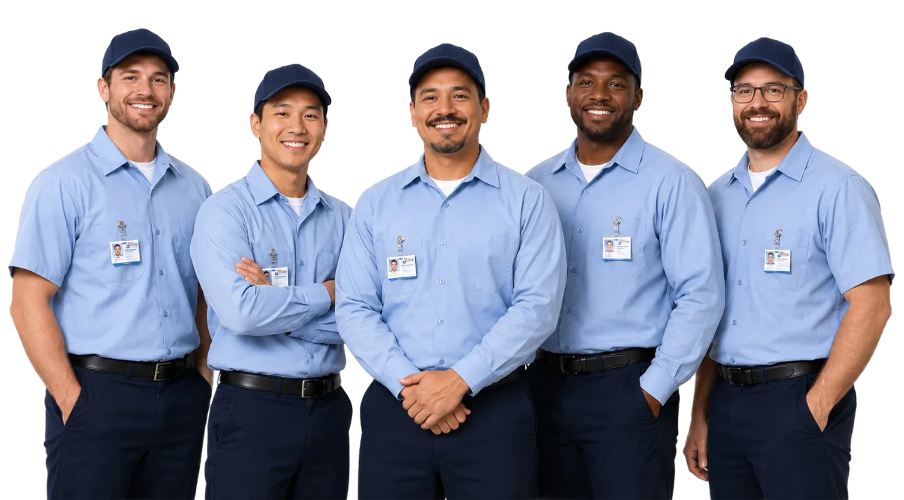 five men in work clothes